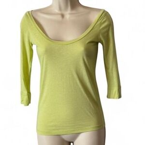 Vintage Y2K Hollister Lime Green Scoop Neck Top, Women's Size S